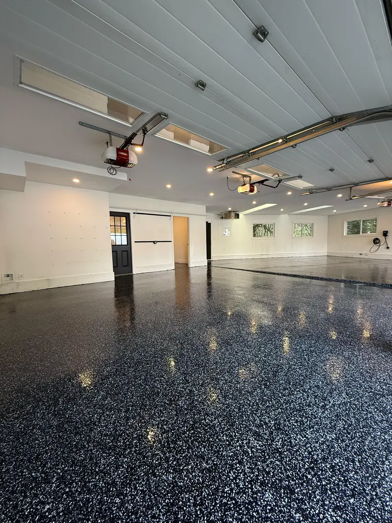 Retail Showroom - Decorative flake system with satin finish | Vancouver Epoxy Flooring Gallery | Lower Mainland BC